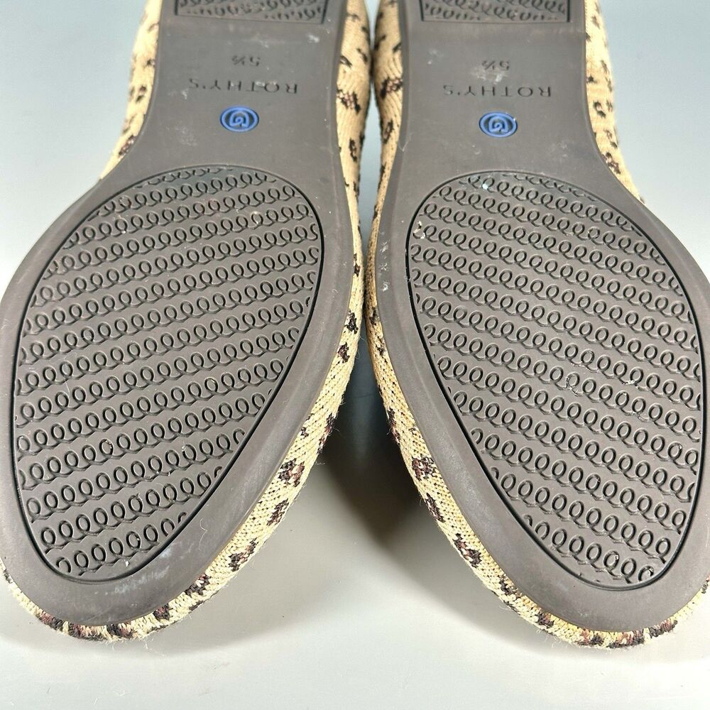Rothy's Women's The Flat Size 5.5 Leopard Print Textile Slip On Ballet Shoes - Picture 12 of 13